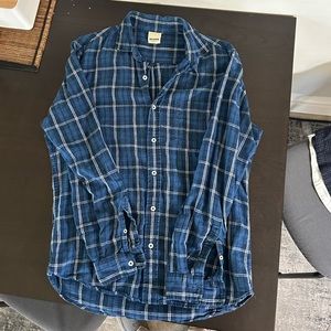 Baldwin Kansas City Blue Flannel Casual Shirt - Size Medium